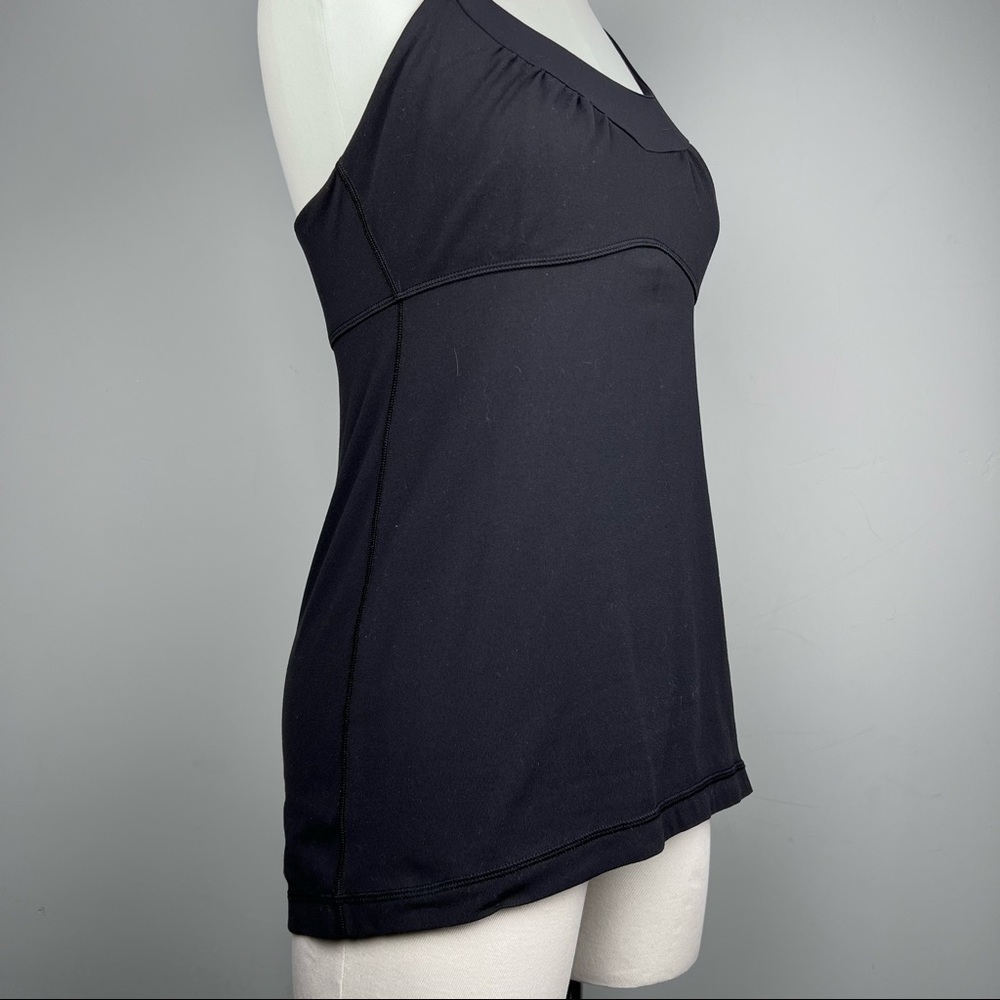 EUC - Lululemon Black Tank w/ Built-in Bra & Back Detail, Size 8 - Picture 5 of 13